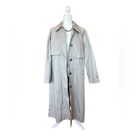 Everlane The Long Maxi Mac Trench Coat Stone M - Picture 2 of 13